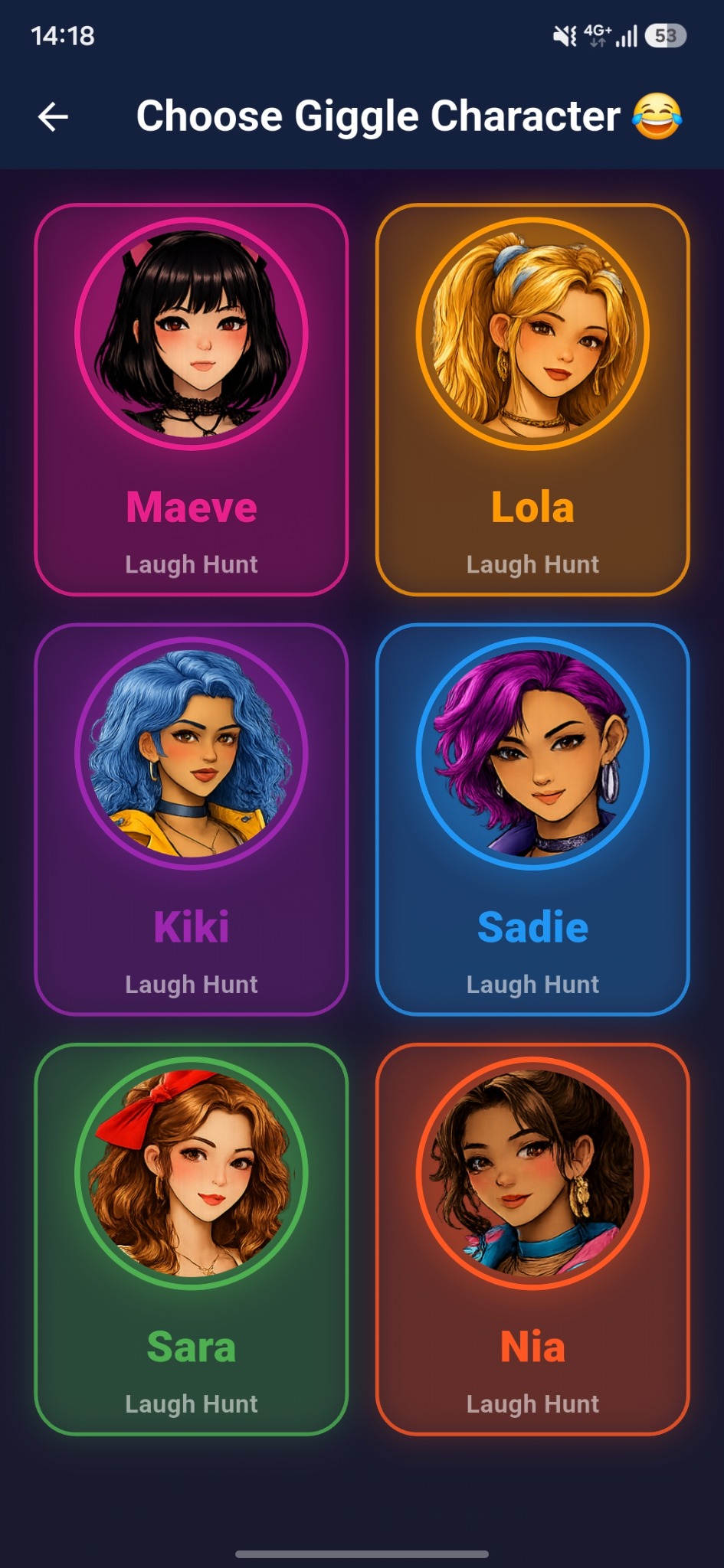 Six Tickle Tickle characters